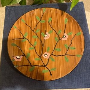 Vintage Hand painted in Italy, cherry blossom platter
